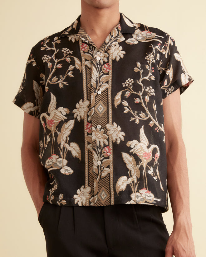 Sheer Cranes Short Sleeve Shirt SHIRT BODE New York