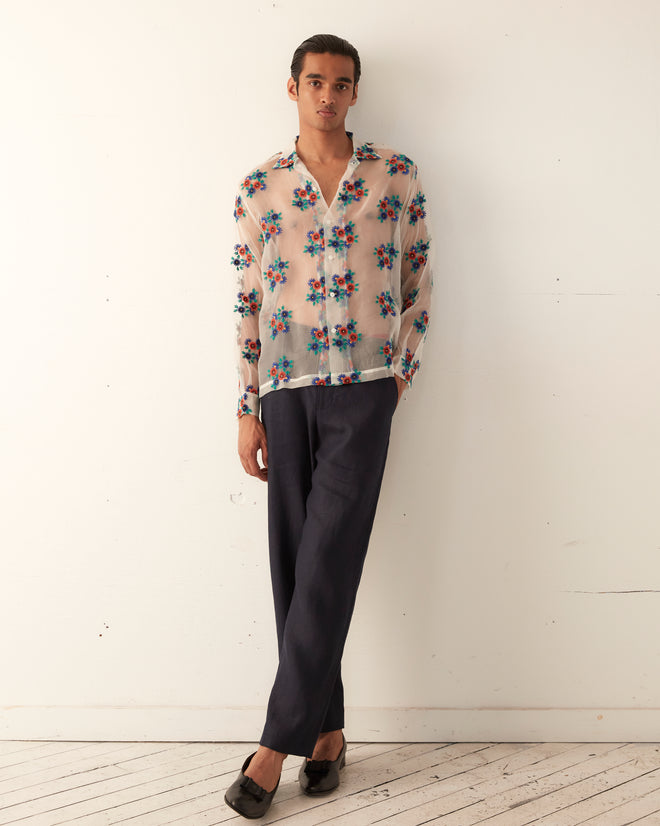 Sheer Daisy Long Sleeve Shirt SHIRT BODE New York