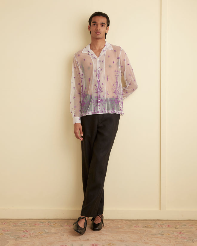Sheer Lavandula Long Sleeve Shirt SHIRT BODE New York
