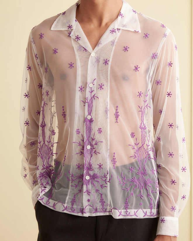 Sheer Lavandula Long Sleeve Shirt SHIRT BODE New York
