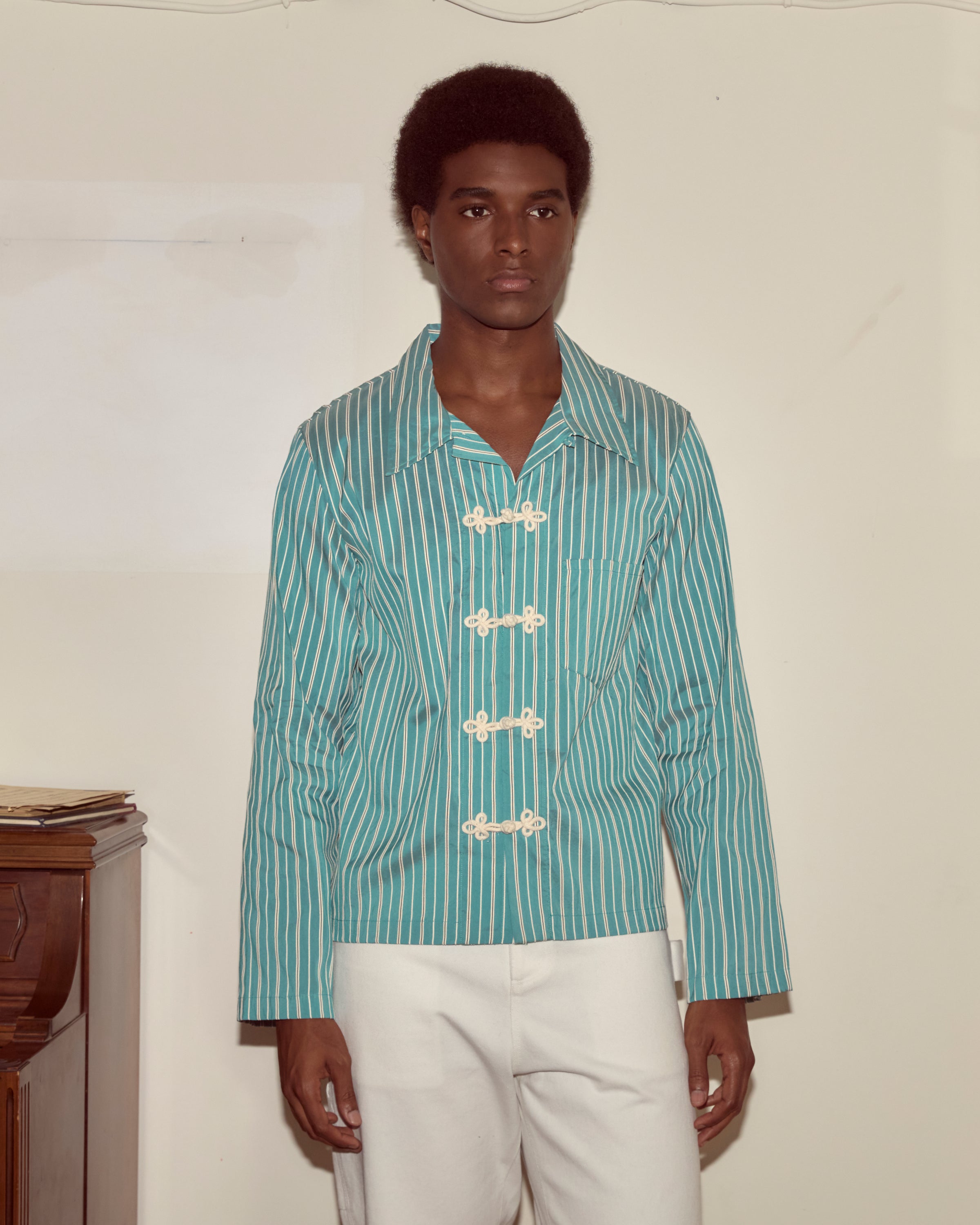 stripe dress shirt Shore Stripe Long Sleeve Shirt – BODE