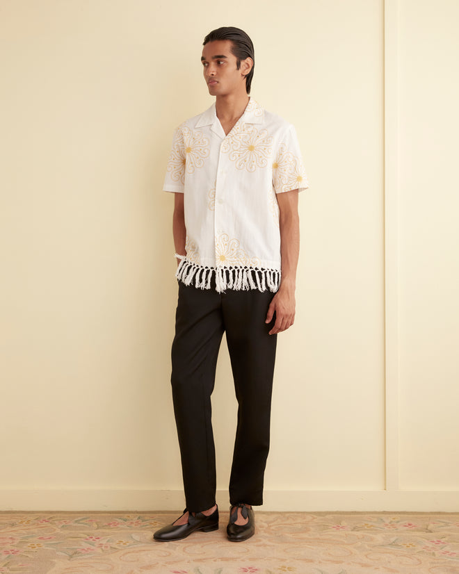 Soleil Fringe Short Sleeve Shirt SHIRT BODE New York