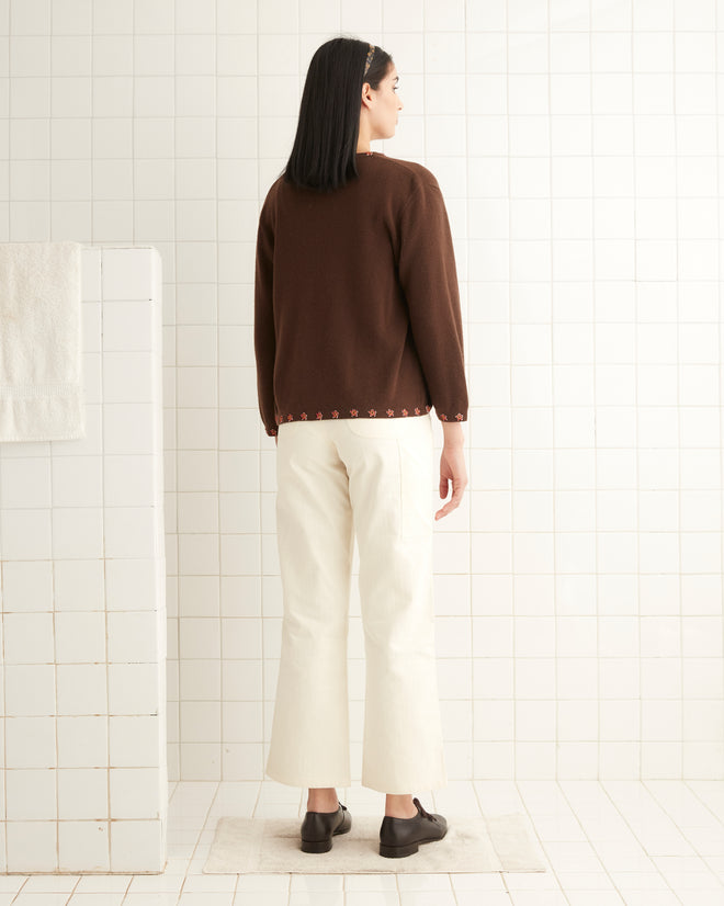 Starflower Beaded Cardigan - Brown KNITWEAR BODE New York
