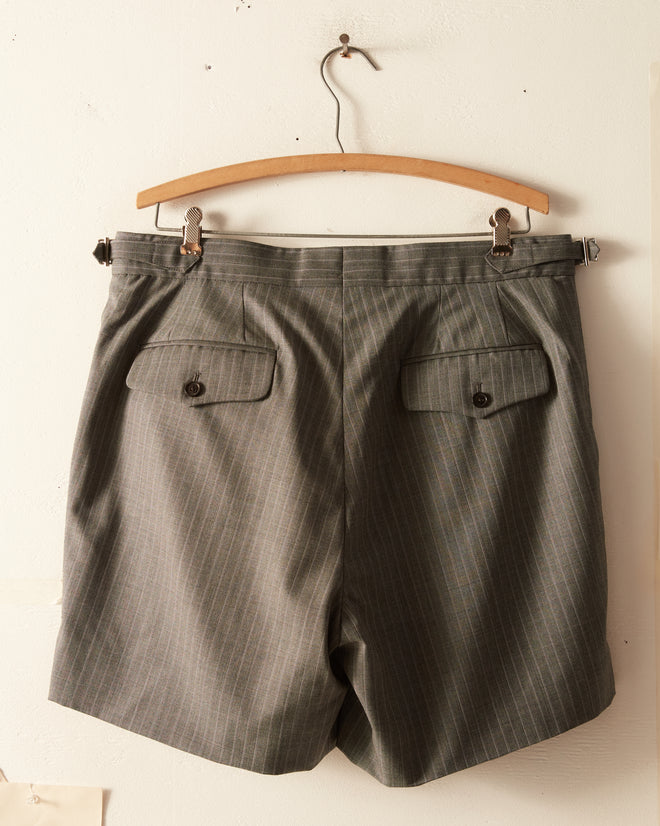 Stone Stripe Wool Shorts - 34
