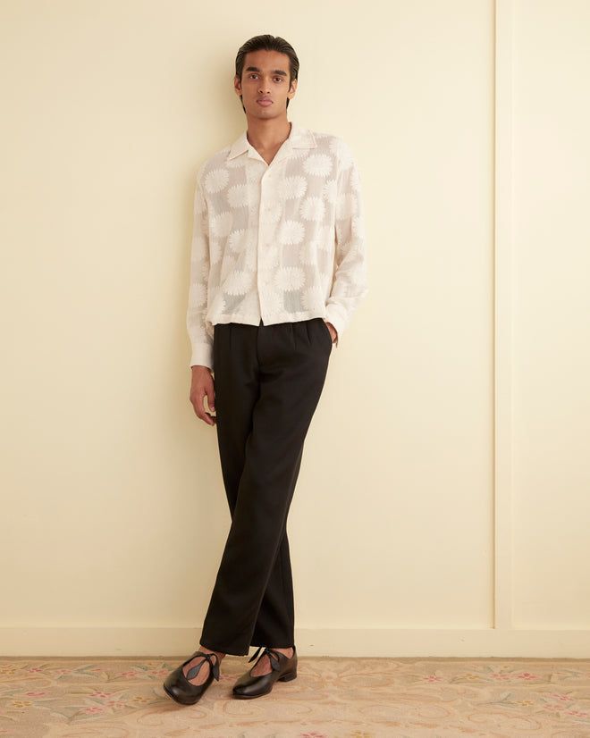 Sunflower Lace Long Sleeve Shirt - Ecru SHIRT BODE New York