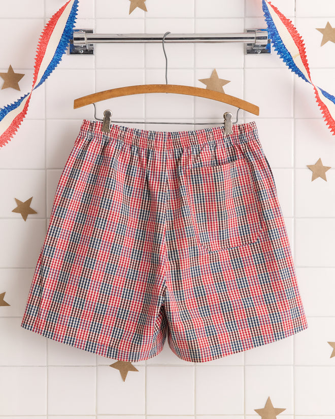 Tri-Color Check Shorts