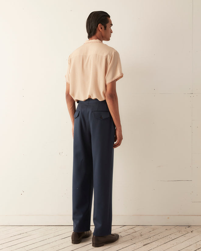 Twill Side Buckle Trousers - Petrol TROUSERS BODE New York