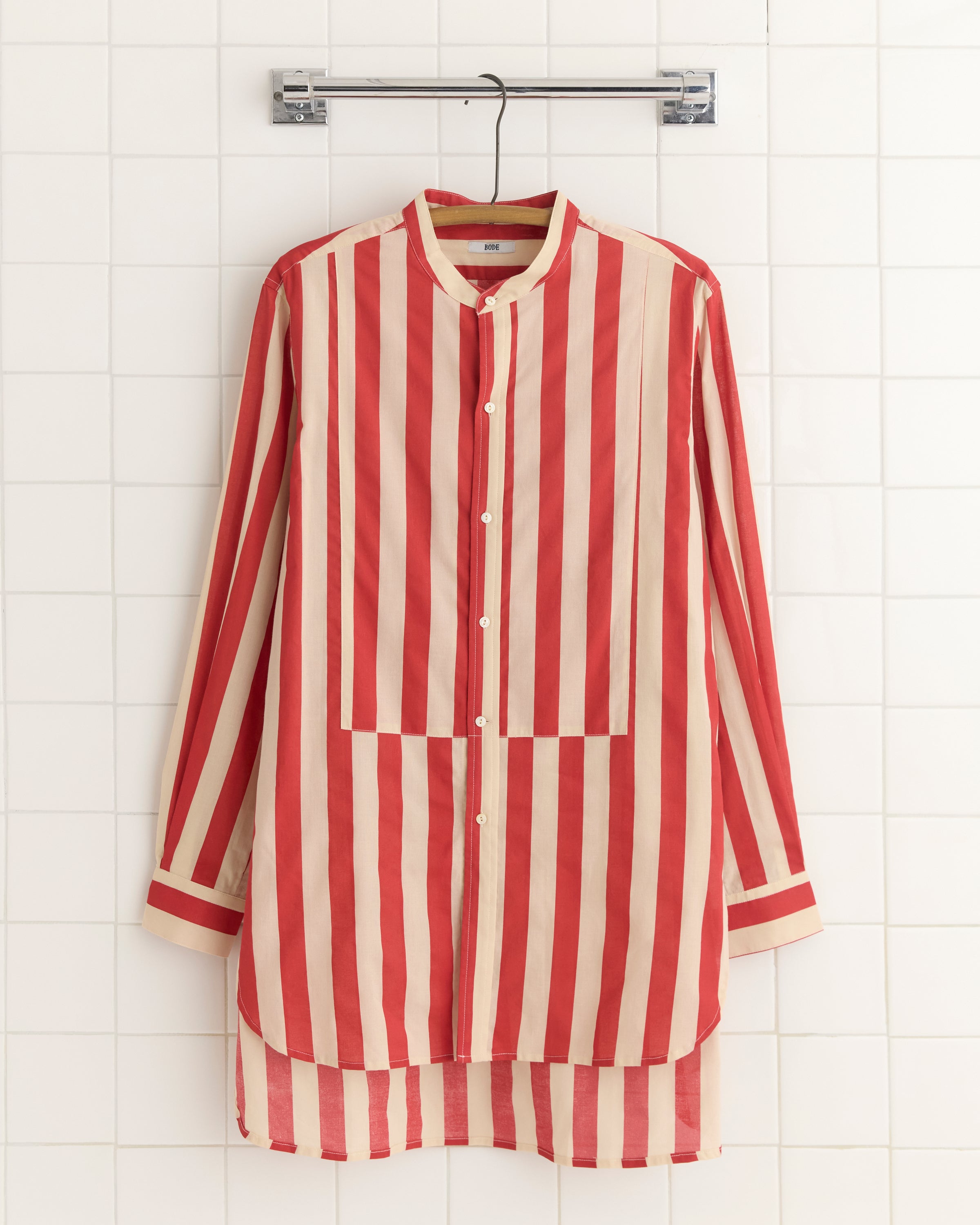 BODE Curran Stripe Long Sleeve Shirt Valance Stripe Long Sleeve