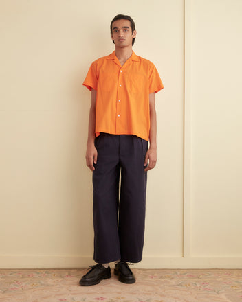 Voile Double-Pocket Short Sleeve Shirt - Orange
