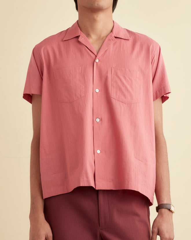 Voile Double-Pocket Short Sleeve Shirt - Pink SHIRT BODE New York