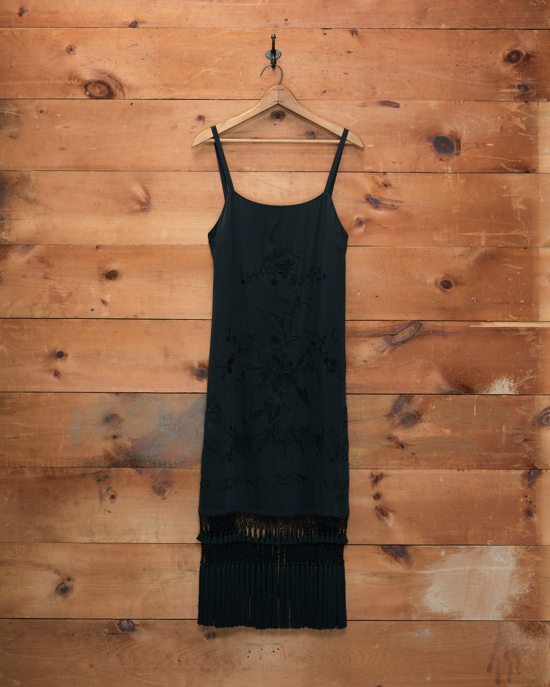 BODE Worcester Fringe Dress in Black