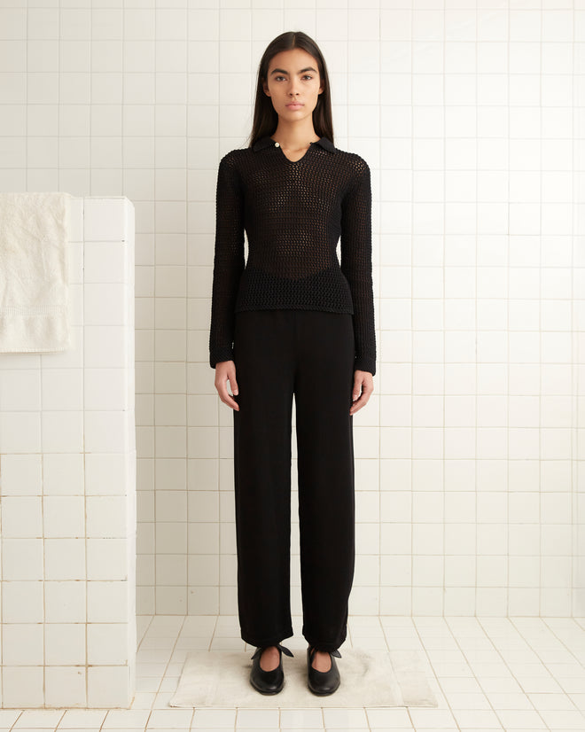Johnny Knit Pants - Black WOMENS KNIT BOTTOMS BODE New York