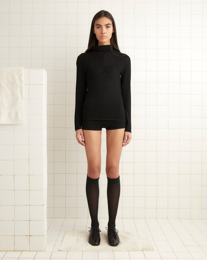 Keyes Shorts - Black WOMENS KNIT BOTTOMS BODE New York