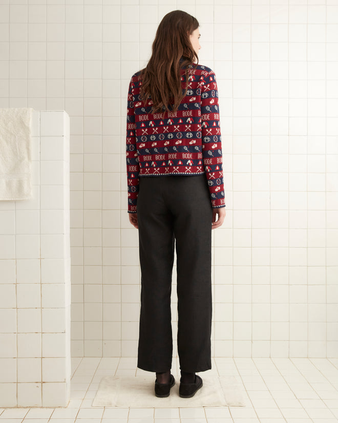 Sporting Jacquard Cardigan WOMENS SWEATERS BODE New York