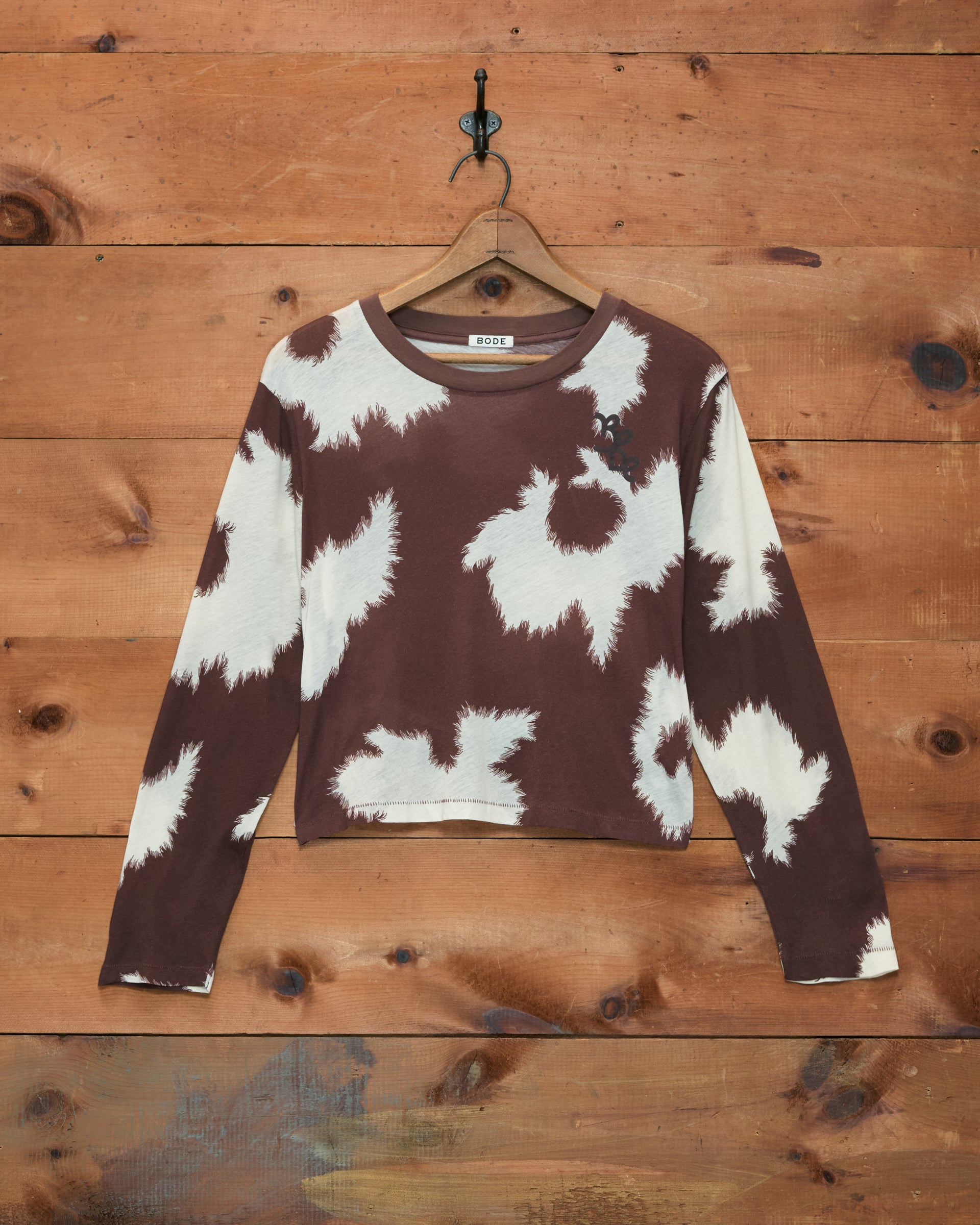 Featherweight Cow Print Long Sleeve Tee – BODE