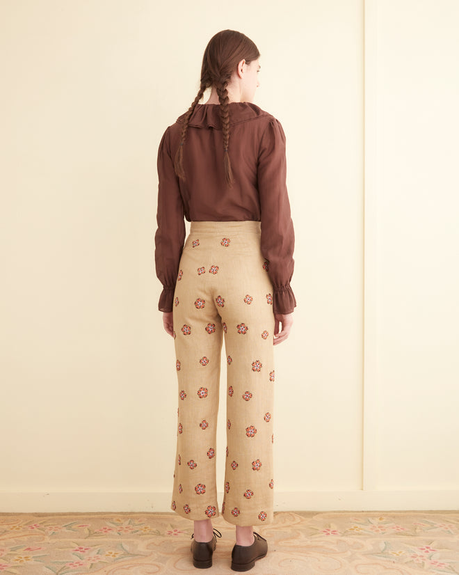 Embroidered Waxflower Trousers WOMENS TROUSERS BODE New York