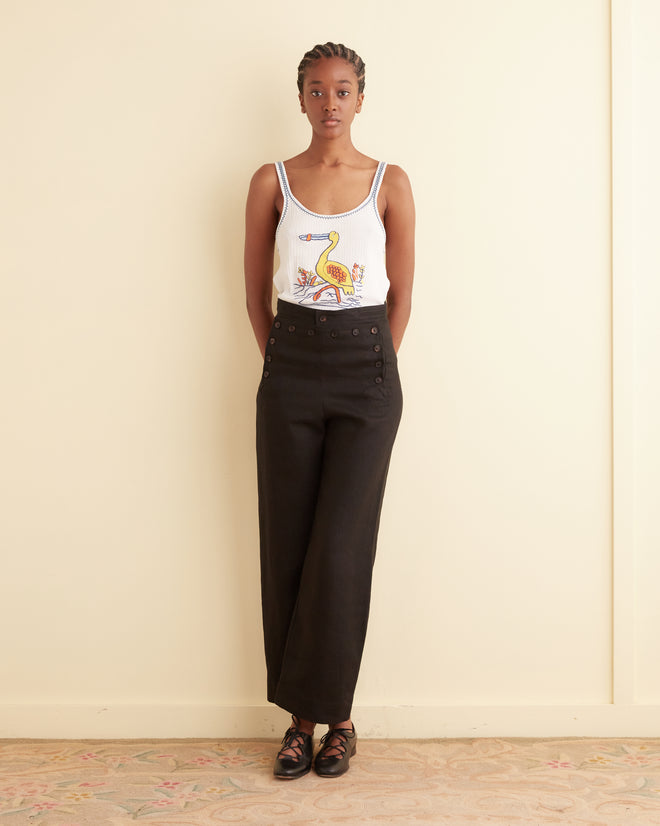 Embroidered Heron Tank WOMENS CUT AND SEW BODE New York