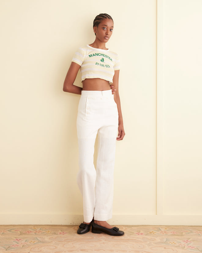 Morris Stripe Tee WOMENS CUT AND SEW BODE New York