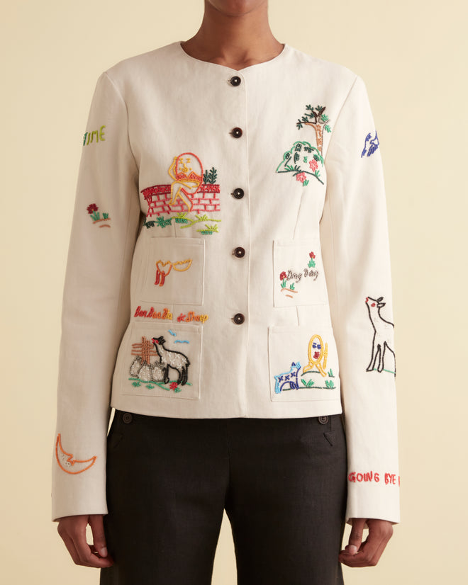 Beaded Nursery Rhyme Jacket WOMENS JACKETS BODE New York