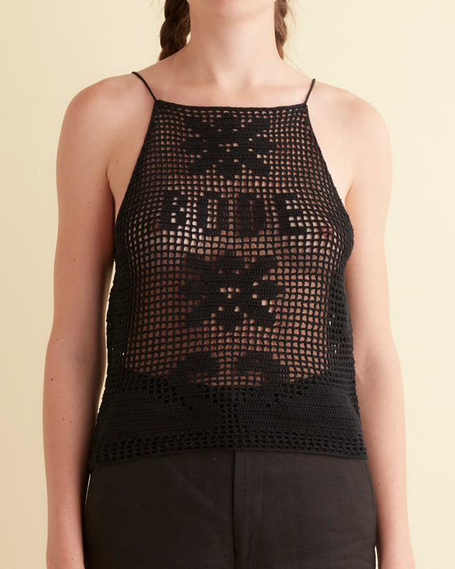 Mansfield Tank - Black WOMENS KNIT TOPS BODE New York
