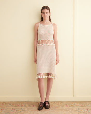 Posy Crochet Dress - Cream