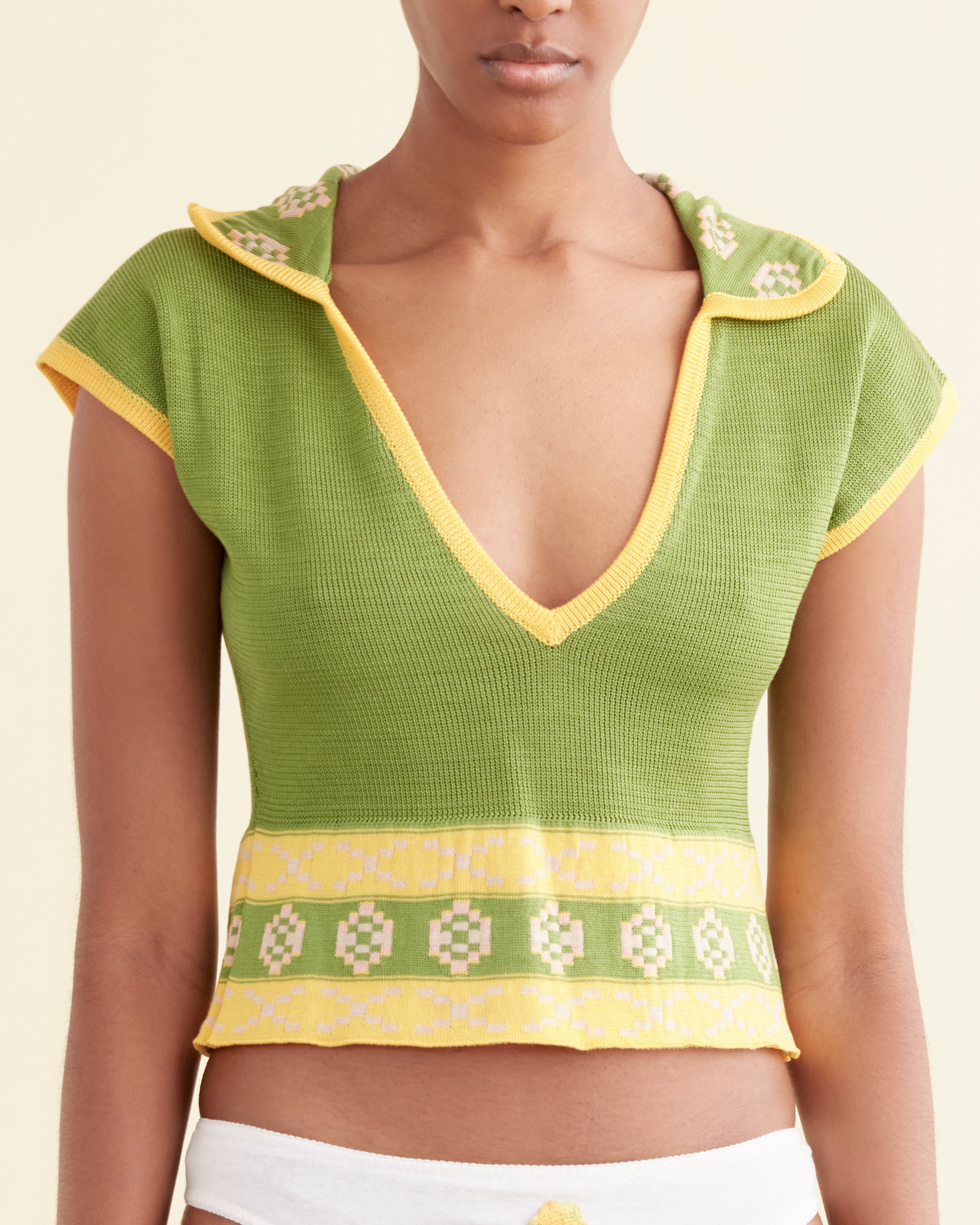 BOTANICAL JACQUARD CUTOUT CAMITOP｜FETICO FETICO BOTANICAL JACQUARD CUTOUT CAMITOP 酢】FETICO / BOTANICAL