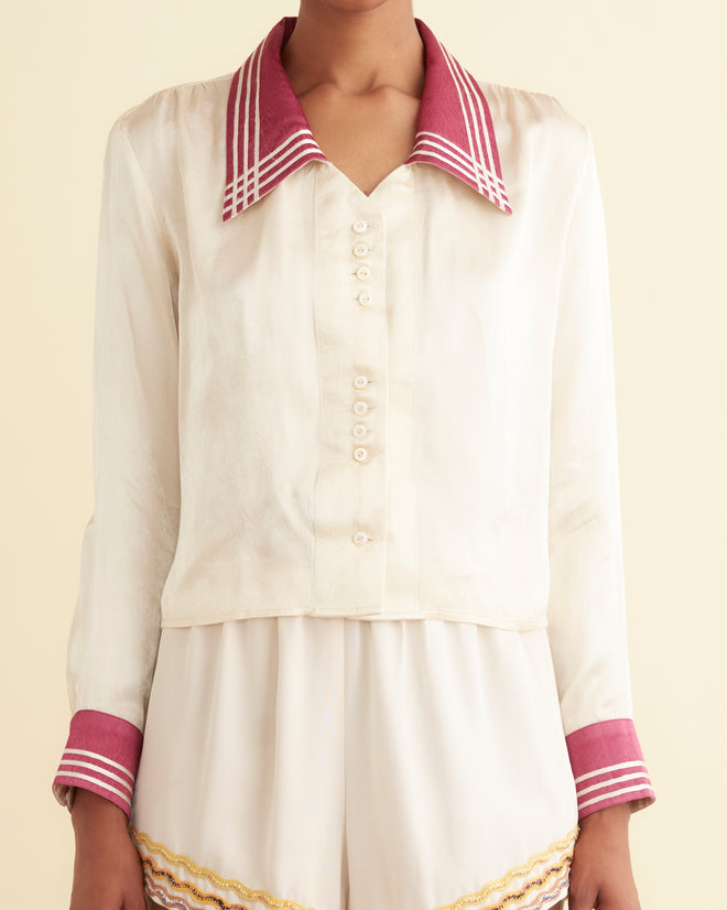 Satin Crosshatch Shirt WOMENS SHIRTS BODE New York