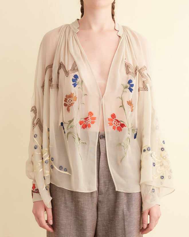 Embroidered Flower Study Shirt WOMENS SHIRTS BODE New York