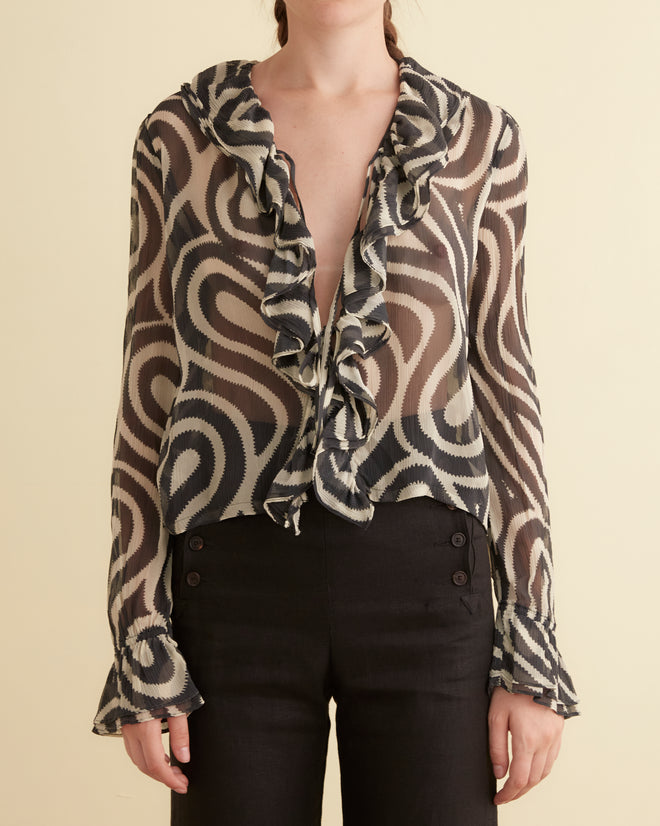 Comber Print Blouse WOMENS TOPS BODE New York