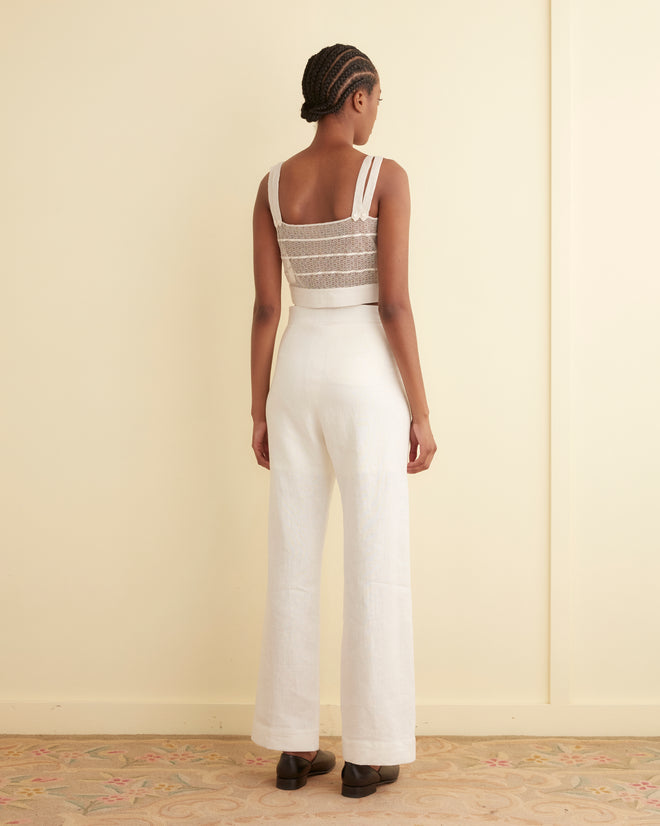 Duet Lace Tank - White UNDERPINNINGS BODE New York