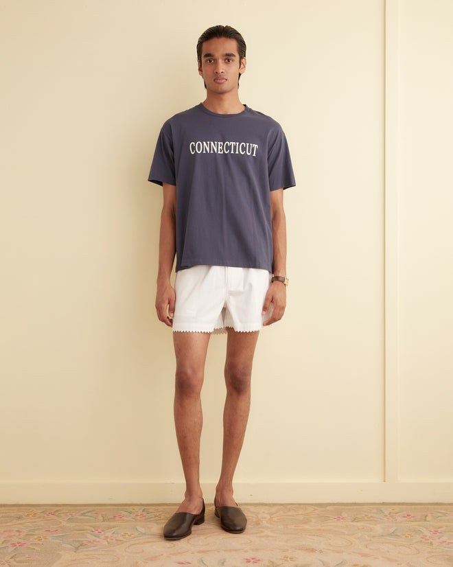 Zig-Zag Hem Shorts - White SHORTS BODE New York