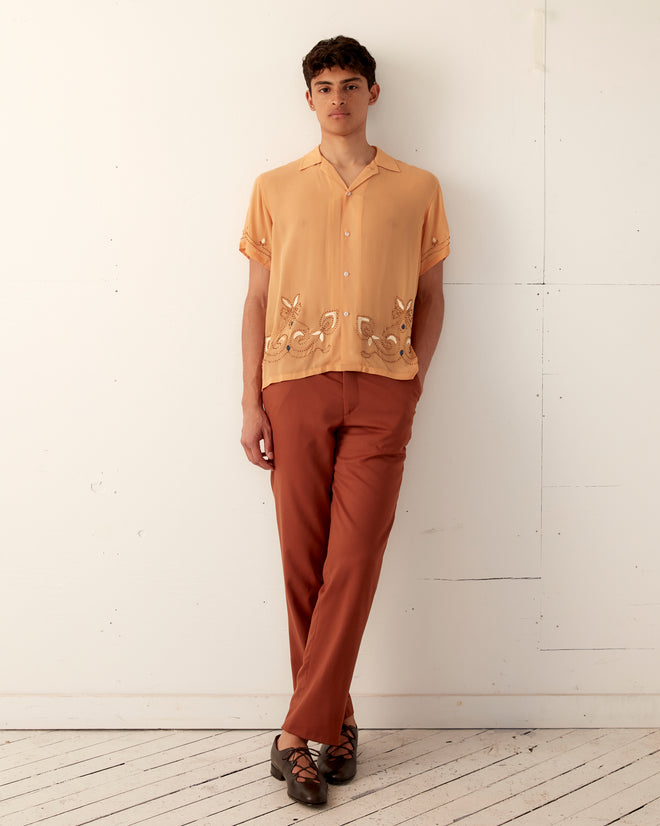 Beaded Cantaloupe Short Sleeve Shirt SHIRT BODE New York
