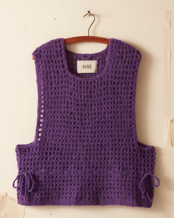 Crochet Vest - Purple KNITWEAR BODE New York