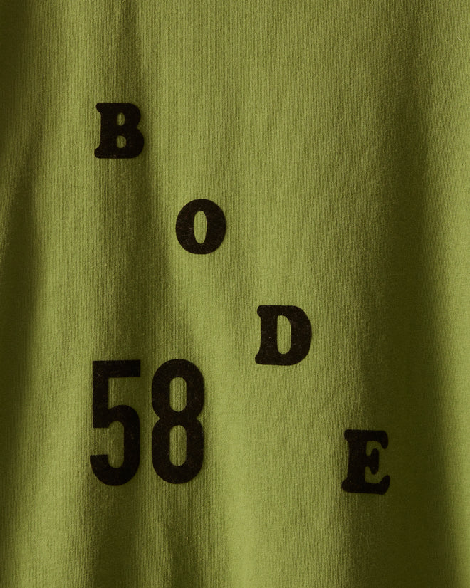 Flocked Bode Tee - Green T-SHIRT BODE New York