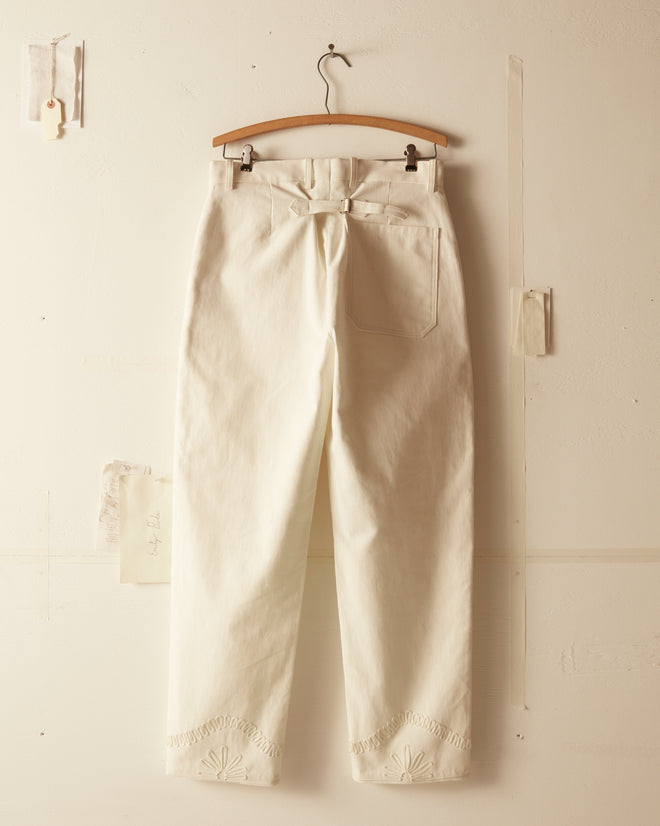Floral Cording Trousers - White TROUSERS BODE New York