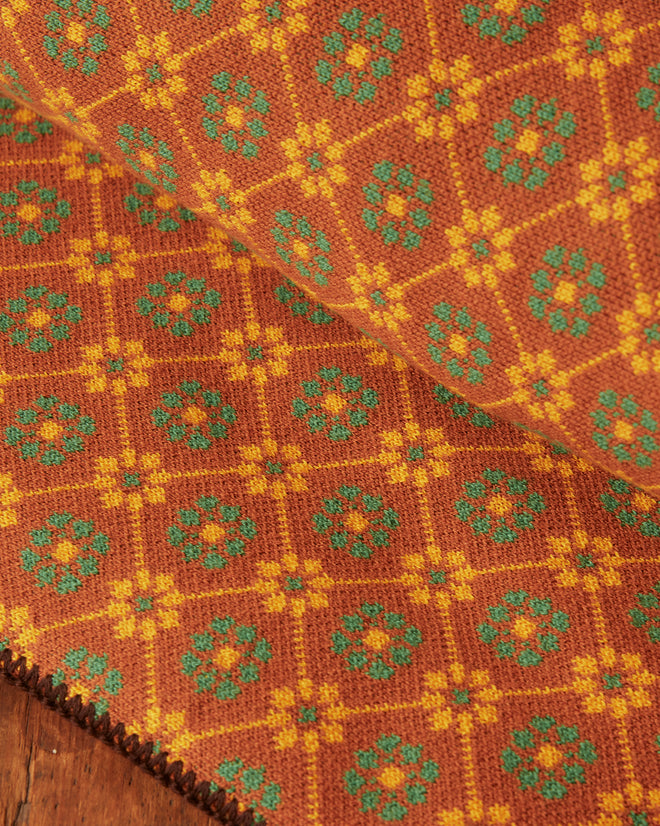 Floral Jacquard Throw - Brown HOME BODE New York