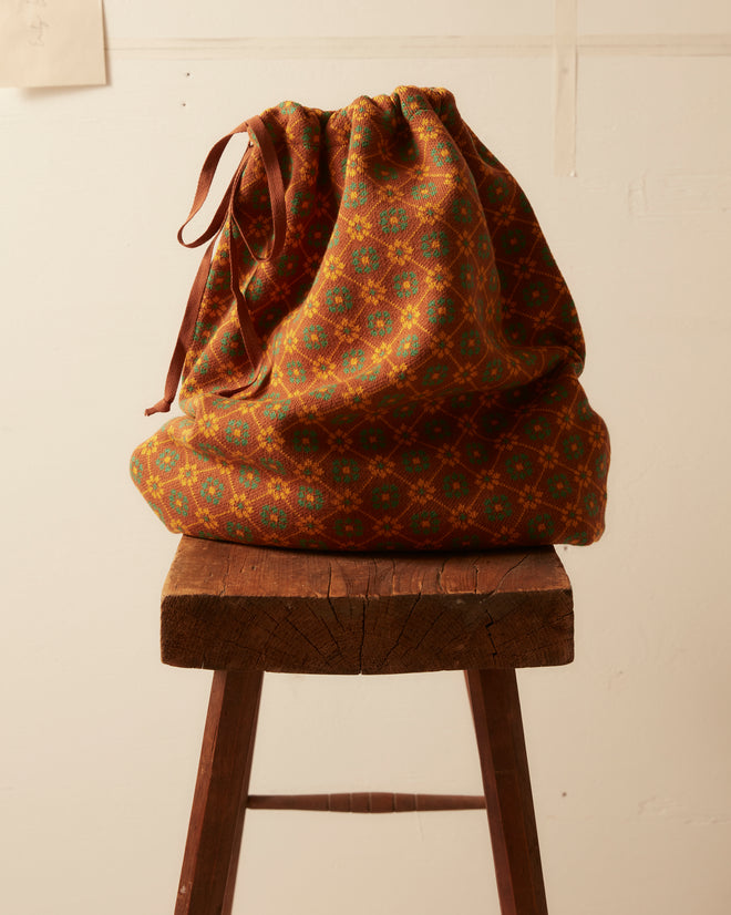Floral Jacquard Throw - Brown HOME BODE New York
