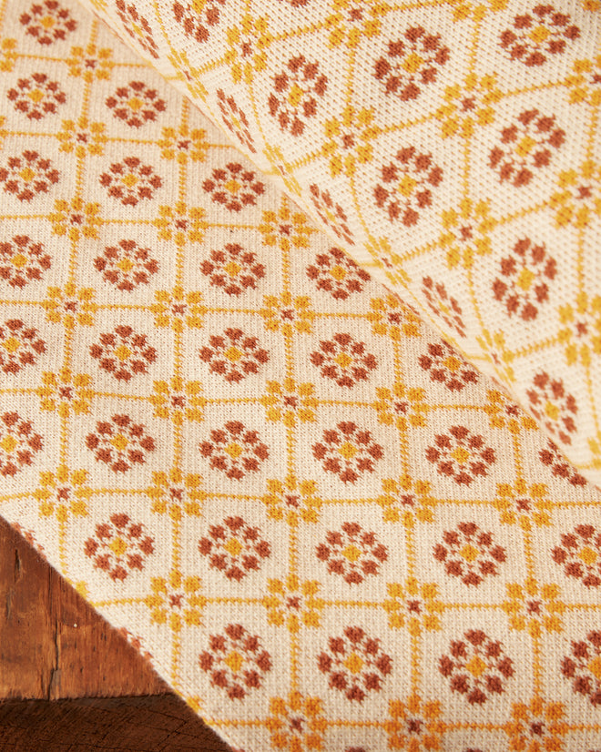 Floral Jacquard Throw - Marigold HOME BODE New York