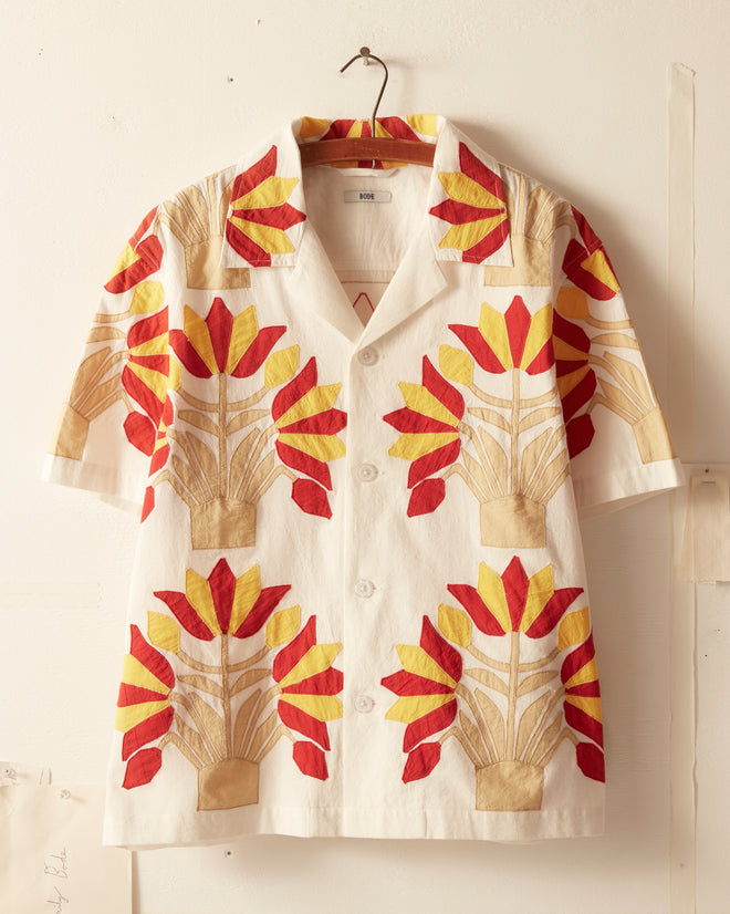 Foliage Appliqué Short Sleeve Shirt SHIRT BODE New York