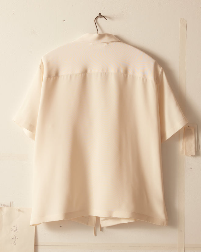 Micro Tie Short Sleeve Shirt - Cream SHIRT BODE New York