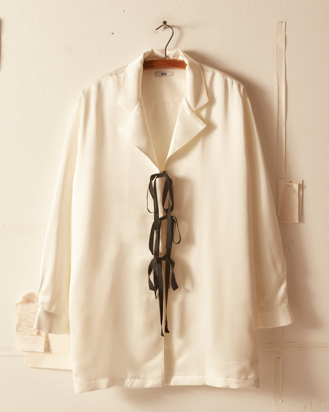 Micro Tie Tunic - Cream SHIRT BODE New York