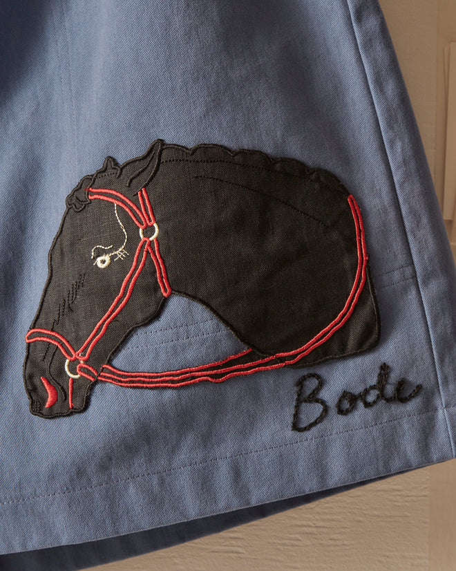 Pony Appliqué Shorts - Storm SHORTS BODE New York