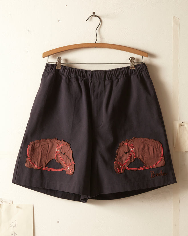 Pony Appliqué Shorts - Midnight SHORTS BODE New York