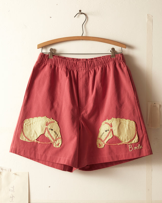 Pony Appliqué Shorts - Pink SHORTS BODE New York