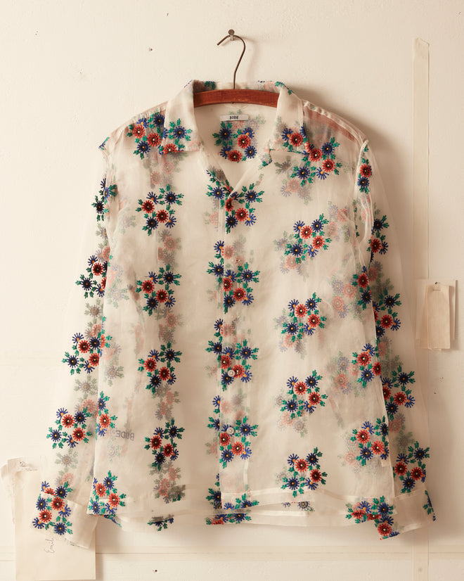 Sheer Daisy Long Sleeve Shirt SHIRT BODE New York
