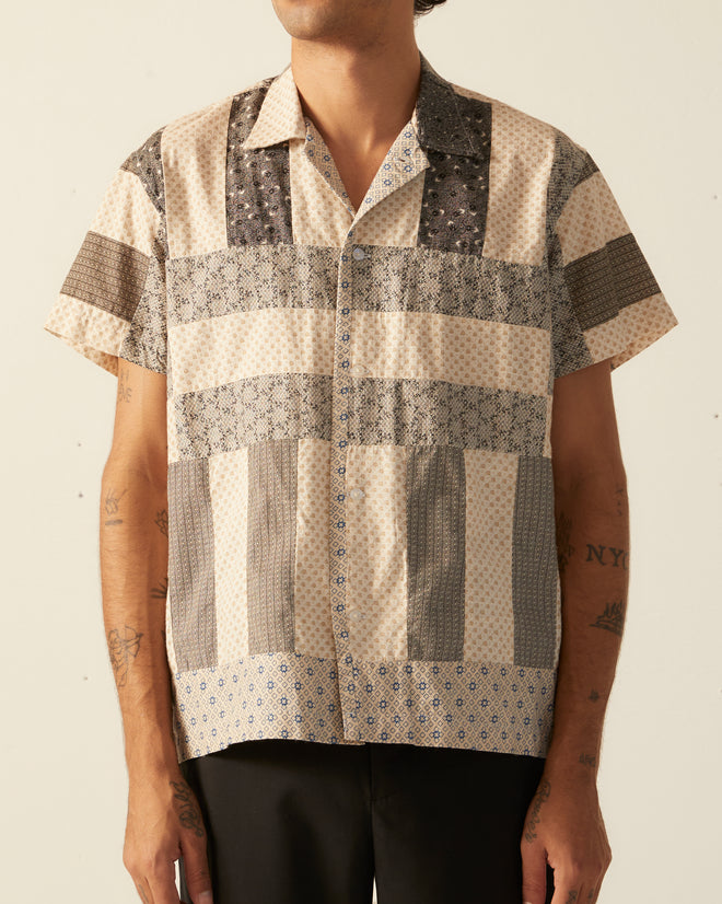 Bar Quilt Short Sleeve Shirt Shirts BODE New York