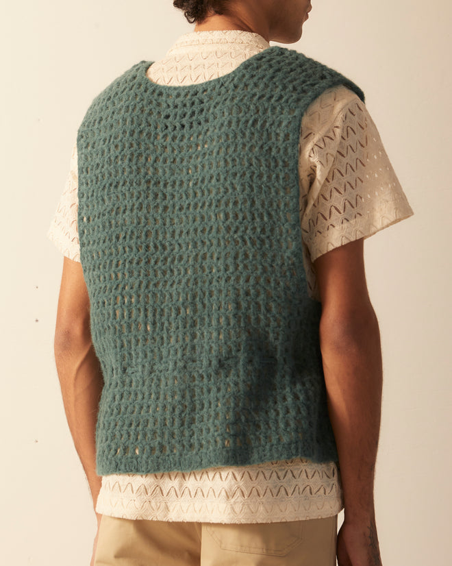 Crochet Vest - Green KNITWEAR BODE New York