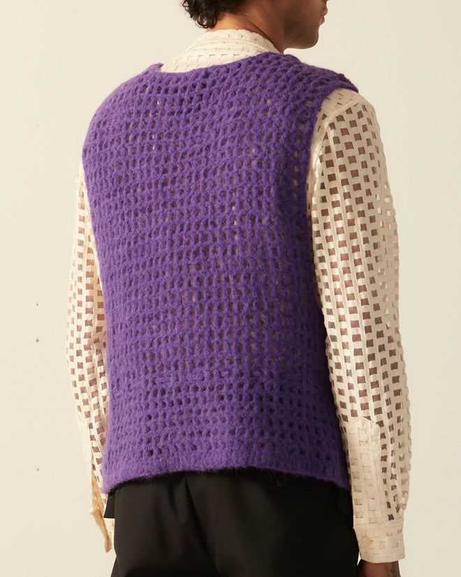 Crochet Vest - Purple KNITWEAR BODE New York