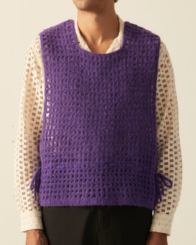 Crochet Vest - Purple KNITWEAR BODE New York