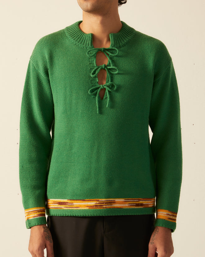 Edge Trim Pullover - Green SWEATER BODE New York